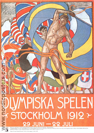 Olympiska spelen Stockholm 1912 1912 affisch 