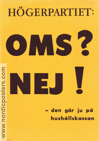 OMS Nej Högerpartiet 1960 affisch 