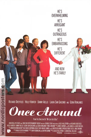 Once Around 1991 poster Richard Dreyfuss Holly Hunter Danny Aiello Lasse Hallström Rökning