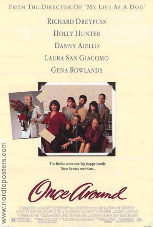 Once Around 1991 poster Richard Dreyfuss Holly Hunter Danny Aiello Lasse Hallström Rökning