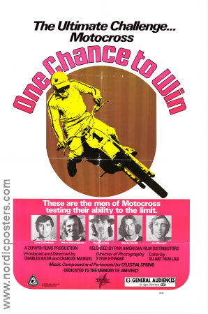 One Chance to Win 1976 poster Tony Distefano Pierre Karsmakers Brad Lackey Charles Bush Motorcyklar Sport