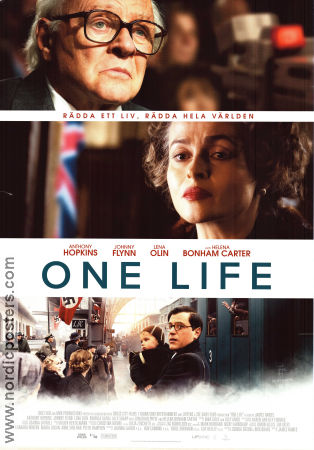 One Life 2023 poster Anthony Hopkins Lena Olin Johnny Flynn James Hawes