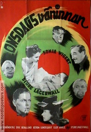 Onsdagsväninnan 1946 poster Sonja Wigert Sture Lagerwall Erik Bullen Berglund Sture Lagerwall