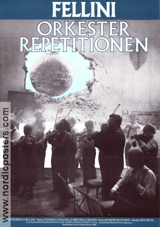 Orkesterrepetitionen 1978 poster Balduin Baas Clara Colosimo Elizabeth Labi Federico Fellini