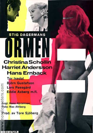 Ormen 1966 poster Christina Schollin Harriet Andersson Hans Ernback Hans Abramson Text: Stig Dagerman