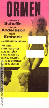 Ormen 1966 poster Christina Schollin Harriet Andersson Hans Ernback Hans Abramson Text: Stig Dagerman