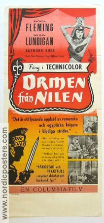 Ormen från Nilen 1953 poster Rhonda Fleming Raymond Burr Svärd och sandal