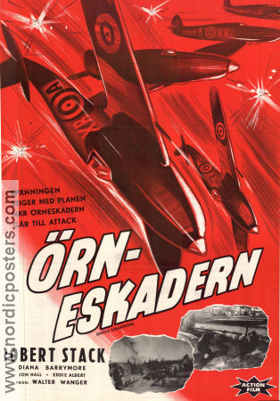 Örneskadern 1942 poster Robert Stack Diana Barrymore Jon Hall Arthur Lubin Flyg Krig
