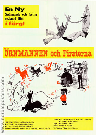 Örnmannen och piraterna 1965 poster Dale Robertson Howard Keel David Detiege Animerat