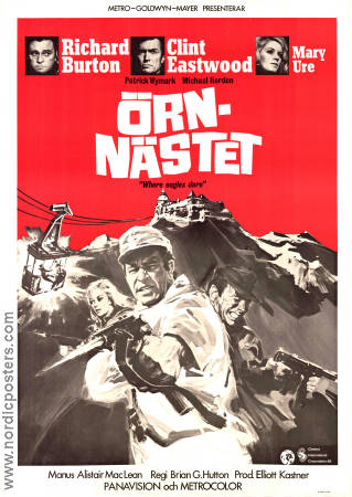 Örnnästet 1969 poster Clint Eastwood Richard Burton Mary Ure Brian G Hutton Text: Alistair Maclean Berg Hitta mer: Nazi