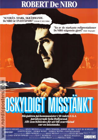 Oskyldigt misstänkt 1991 poster Robert De Niro Annette Bening Irwin Winkler