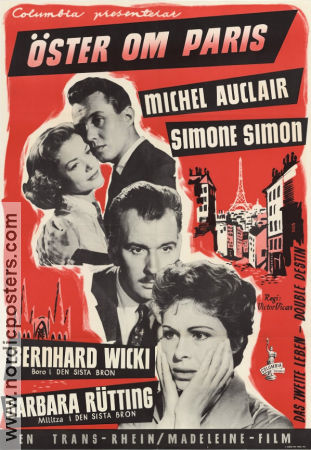 Öster om Paris 1954 poster Michel Auclair Simone Simon Victor Vicas