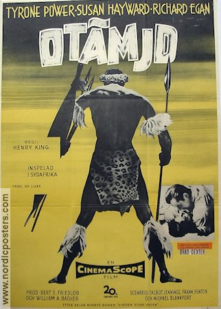 Otämjd 1955 poster Tyrone Power Susan Hayward Filmen från: South Africa