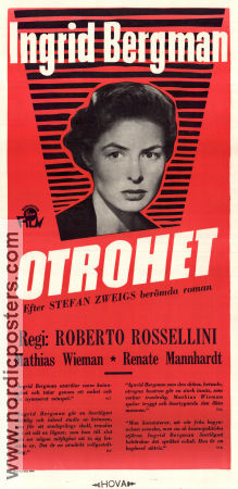 Otrohet 1954 poster Ingrid Bergman Mathias Wieman Roberto Rossellini