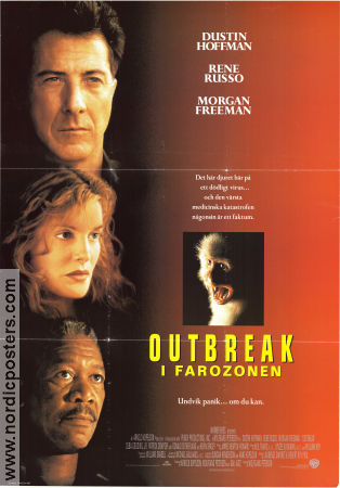 Outbreak 1995 poster Dustin Hoffman Rene Russo Kevin Spacey Wolfgang Petersen