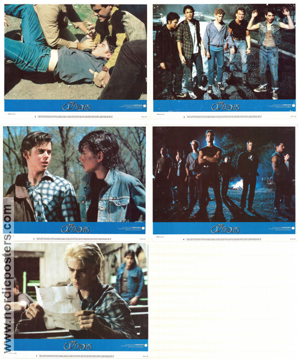 The Outsiders 1983 lobbykort C Thomas Howell Matt Dillon Ralph Macchio Tom Cruise Patrick Swayze Rob Lowe Tom Waits Gäng