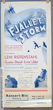 På fjället i storm 1929 poster Leni Riefenstahl GW Pabst Berg