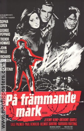 På främmande mark 1965 poster Sopia Loren George Peppard Trevor Howard Michael Anderson Krig