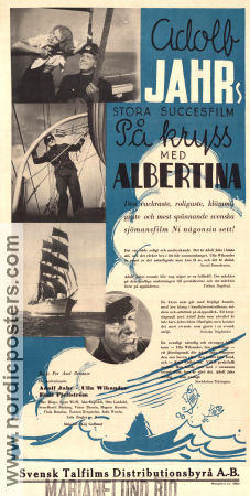 På kryss med Albertina 1938 poster Adolf Jahr Ulla Wikander Per-Axel Branner Skepp och båtar