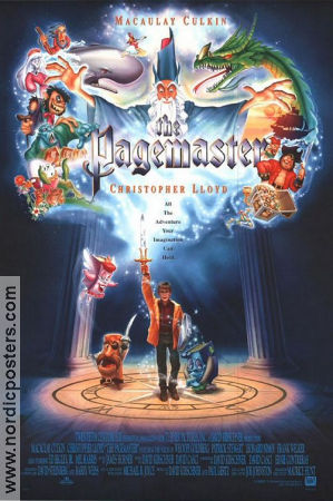 The Pagemaster 1994 poster Macaulay Culkin Christopher Lloyd Kanin Howell Joe Johnston Animerat