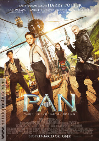 Pan 2015 poster Levi Miller Hugh Jackman Garrett Hedlund Joe Wright