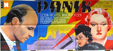 Panik 1939 poster Gösta Richter Manja Poulsen Hitta mer: Ivar Kreuger Eric Rohman art