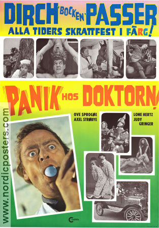 Panik hos doktorn 1968 poster Dirch Passer Lone Hertz Carl Ottosen Medicin och sjukhus Danmark