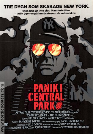 Panik i Central Park 1985 poster Tommy Lee Jones Glasögon