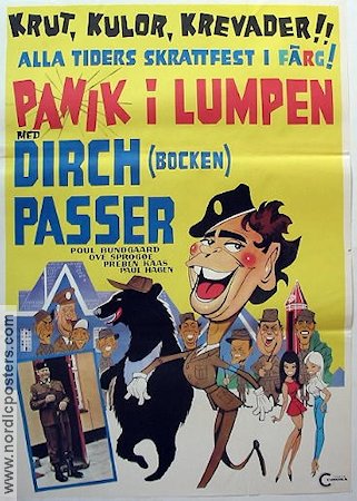 Panik i lumpen 1968 poster Dirch Passer Karl Stegger Ove Sprogöe Nat Russell Jr Carl Ottosen Danmark