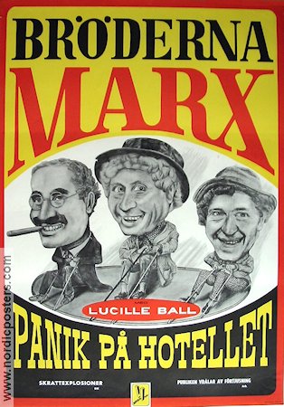 Panik på hotellet 1938 poster The Marx Brothers Bröderna Marx Lucille Ball Rökning