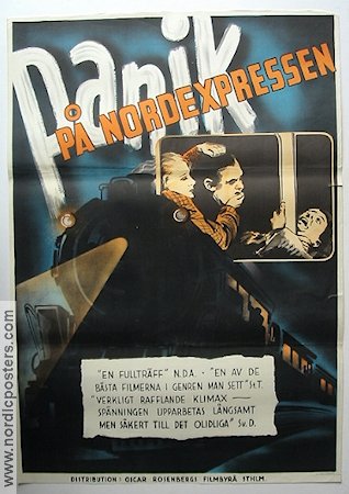 Panik på nordexpressen 1936 poster Judy Gunn Hugh Williams Bernard Vorhaus Tåg