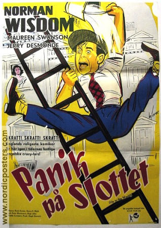 Panik på slottet 1956 poster Norman Wisdom Maureen Swanson Jerry Desmonde John Paddy Carstairs