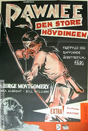 Pawnee den store hövdingen 1957 poster George Montgomery