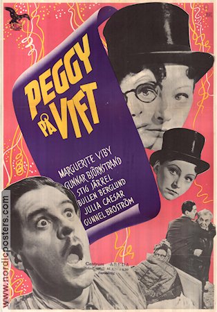 Peggy på vift 1946 poster Marguerite Viby Gunnar Björnstrand Stig Järrel Arne Mattsson