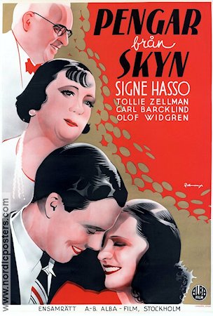 Pengar från skyn 1938 poster Signe Hasso Tollie Zellman