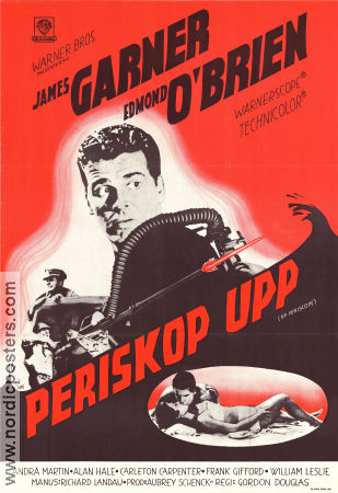 Periskop upp 1959 poster James Garner Edmond O´Brien Andra Martin Gordon Douglas Skepp och båtar Dykning