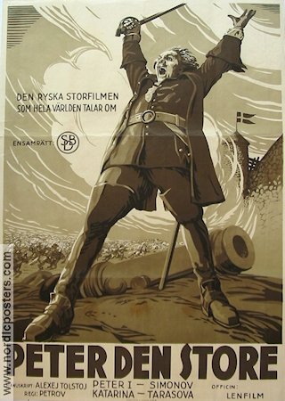 Peter den store 1938 poster Vladimir Petrov Nikolai Simonov Ryssland