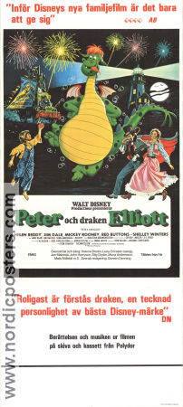 Peter och draken Elliott 1977 poster Helen Reddy Mickey Rooney Don Chaffey Filmbolag: Walt Disney Dinosaurier och drakar Musikaler