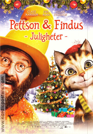 Pettson och Findus juligheter 2016 poster Claes Månsson Ali Samadi Ahadi Animerat