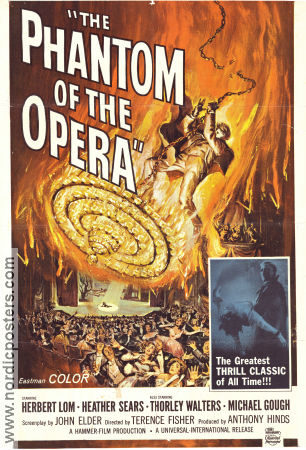 The Phantom of the Opera 1962 poster Herbert Lom Heather Sears Edward de Souza Terence Fisher
