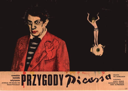 Picassos äventyr 1978 poster Gösta Ekman Hans Alfredson Margaretha Krook Tage Danielsson Filmbolag: AB Svenska Ord Affischen från: Poland Affischkonstnär: Andrzej Klimowski Konstaffischer