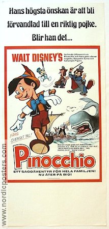 Pinocchio 1940 poster Dickie Jones Norman Ferguson Text: Carlo Collodi Animerat