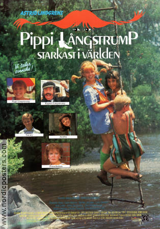 Pippi Långstrump starkast i världen 1988 poster Tami Erin Ken Annakin Text: Astrid Lindgren Hitta mer: Pippi Långstrump