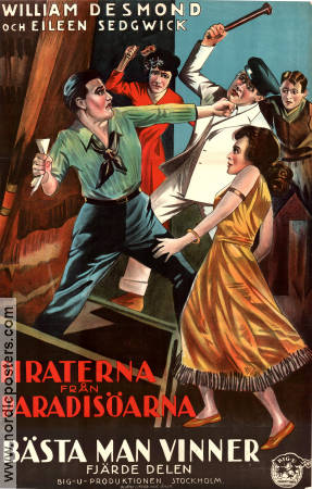 Piraterna från paradisöarna 1923 poster William Desmond Eileen Sedgwick William James Craft Hitta mer: Silent movie