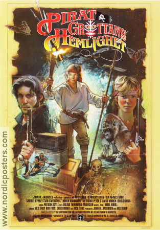 Piratgrottans hemlighet 1990 poster Stian Smestad Gabriel Byrne Nils Gaup Norge