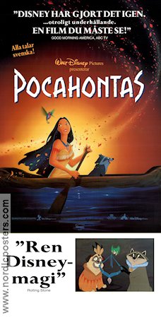 Pocahontas 1995 poster Mel Gibson Mike Gabriel Animerat