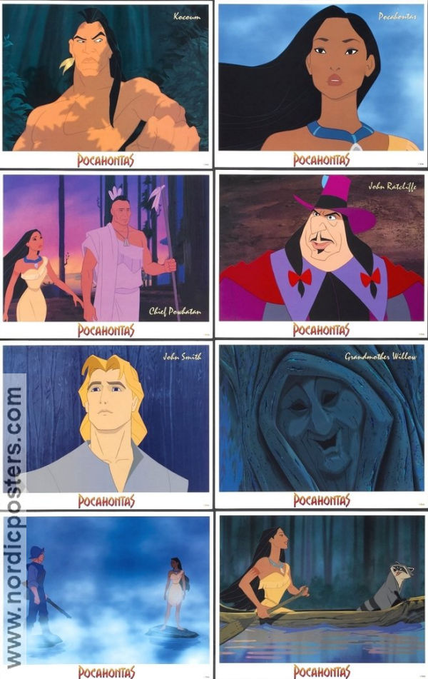 Pocahontas 1995 lobbykort Mel Gibson Mike Gabriel Animerat