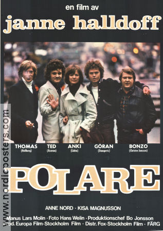 Polare 1976 poster Thomas Hellberg Ted Åström Göran Stangertz Anki Lidén Christer Jonsson Jan Halldoff Text: Lars Molin