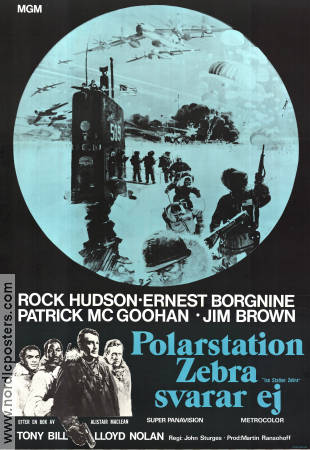 Polarstation Zebra svarar ej 1969 poster Rock Hudson John Sturges Text: Alistair Maclean