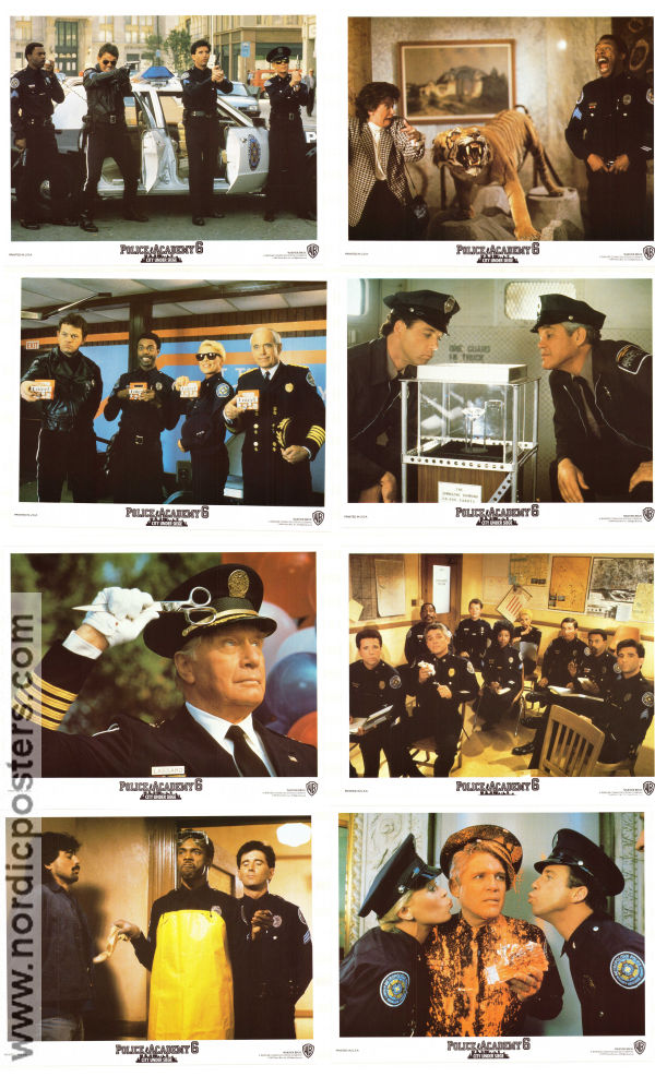 Police Academy 6: City Under Siege 1989 lobbykort Bubba Smith David Graf Michael Winslow Peter Bonerz Poliser